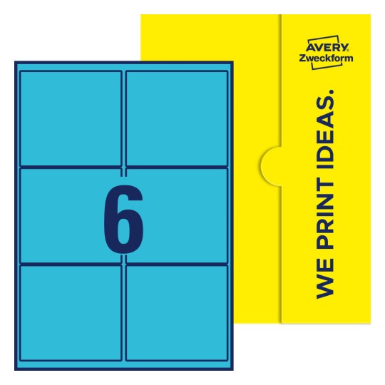 6 stk. etiketter pr. ark. - Firkantede etiketter, 99,1 x 93,1 mm