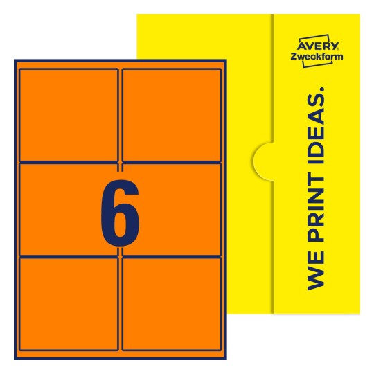 6 stk. etiketter pr. ark. - Firkantede etiketter, 99,1 x 93,1 mm