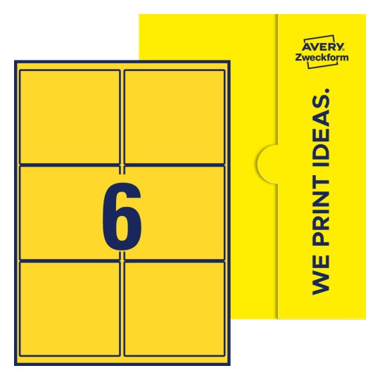 6 stk. etiketter pr. ark. - Firkantede etiketter, 99,1 x 93,1 mm