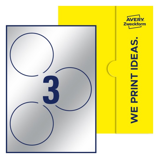 3 stk. etiketter pr. ark. - Runde etiketter, Ø 100 mm