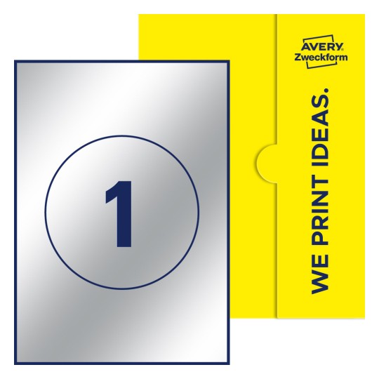1 stk. rund etiket på et ark - Runde etiketter, Ø 150 mm