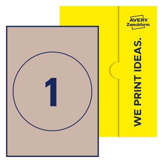 1 stk. rund etiket på et ark - Runde etiketter, Ø 180 mm