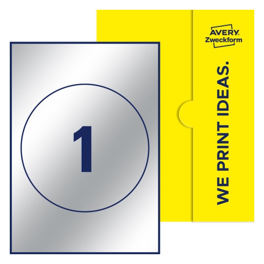 1 stk. rund etiket på et ark - Runde etiketter, Ø 180 mm