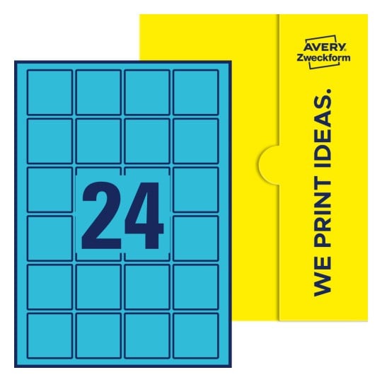 24 stk. etiketter pr. ark. - Kvadratiske etiketter, 45 x 45 mm