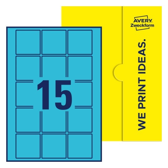 15 stk. etiketter pr. ark. - Kvadratiske etiketter, 55 x 55 mm