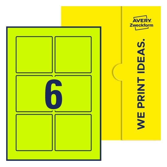 6 stk. etiketter pr. ark. - Kvadratiske etiketter, 80 x 80 mm