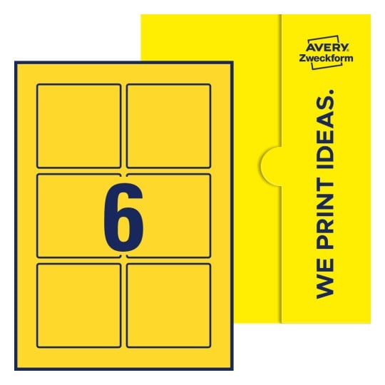 6 stk. etiketter pr. ark. - Kvadratiske etiketter, 80 x 80 mm