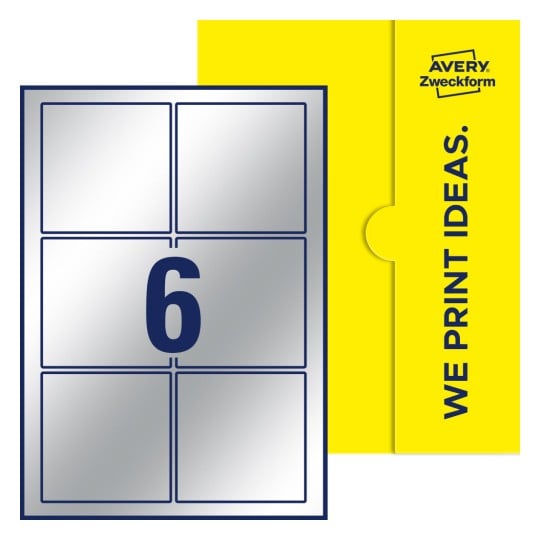 6 stk. etiketter pr. ark. - Kvadratiske etiketter, 90 x 90 mm