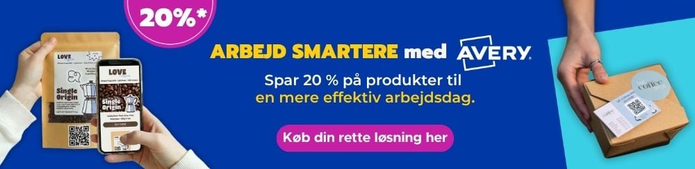 Banner med tekst hvor der står at vi lige nu giver 20% i rabat på hjemmesiden