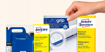 Avery etiketter i detailpakker