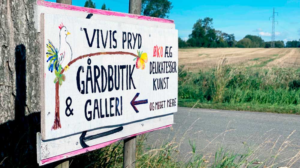 Vivis Pryd Gårdbutik og Galleri skilt