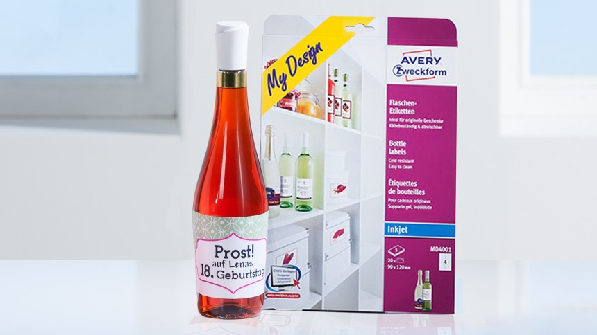 Avery flaskeetiketter - Print dine egne unikke flaskeetiketter