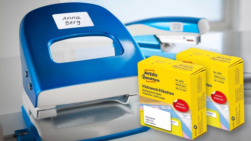 Etiketter til håndskrivning - I dispenser