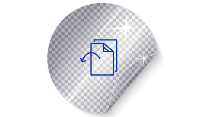 Etiketmateriale transparent folie aftagelig lim