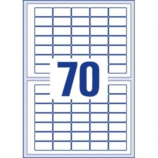 70 stk. etiketter pr. ark