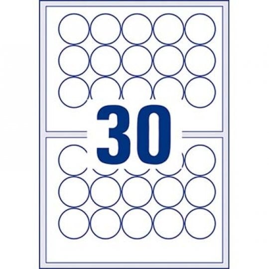 30 stk. etiketter pr. ark