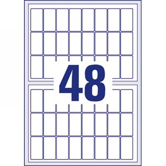 48 stk. etiketter pr. ark