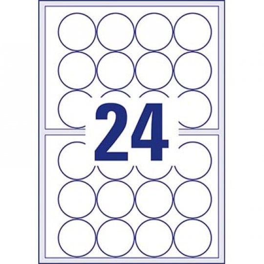24 stk. etiketter pr. ark