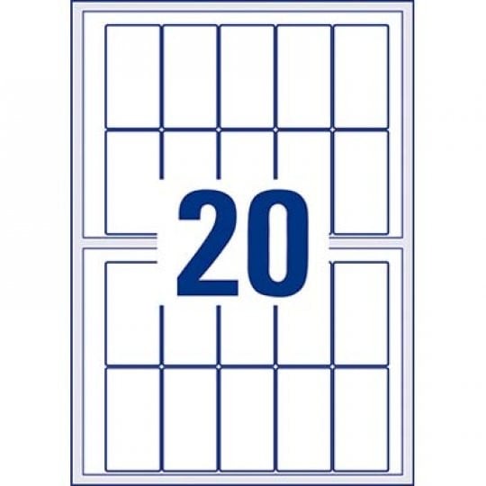 20 stk. etiketter pr. ark