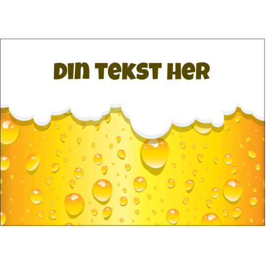 etiket med en baggrund af gylden øl og skum på toppen og din tekst i toppen.