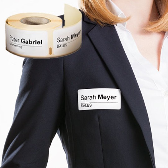 Selvklæbende navneetiketter til etiketprinter (Dymo®)
