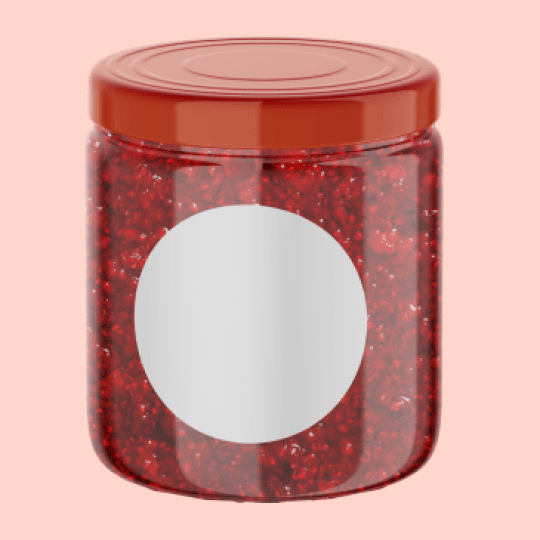 Marmeladeetiket størrelsesguide