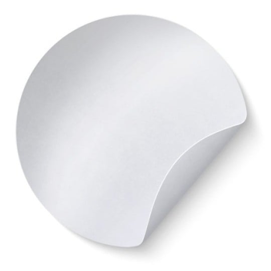 Etiket i papir standard hvid mat