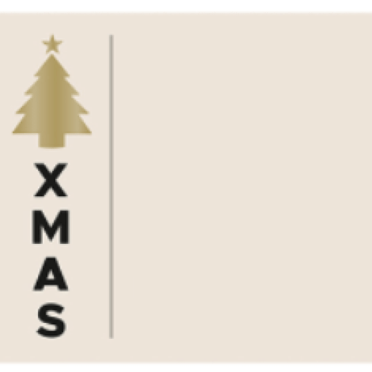 Link til jule pakkelabel med teksten "XMAS" i Avery Design & Print