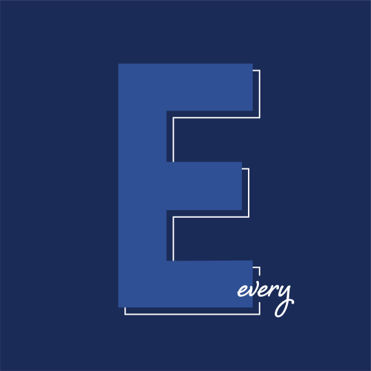 Billede af stor E for ordet "Every"