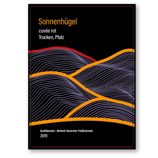 Billede af etiket designet i InDesign der viser fil med alle lag samlet