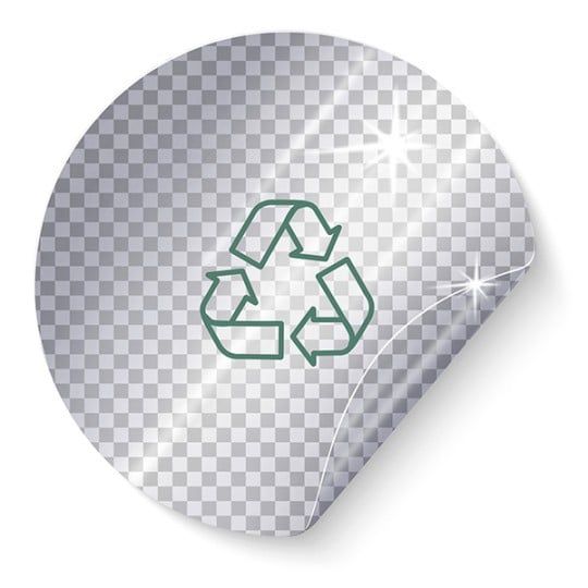 Link til Avery PrintService med etiketter i recycling transparent folie