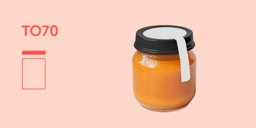 Link til side med marmelade og syltetøjsetiketter. Størrelse 50 x 100 mm forseglingsetiket