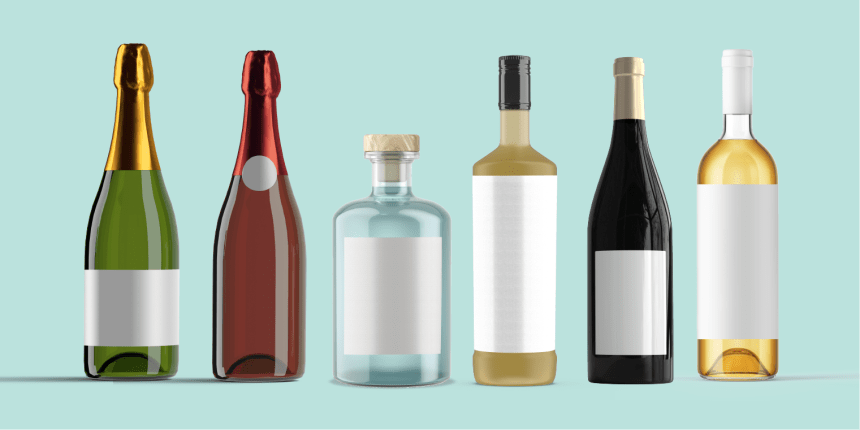 Link til side med oversigt over alle anbefalede etiket størrelser til vin og spiritusflasker