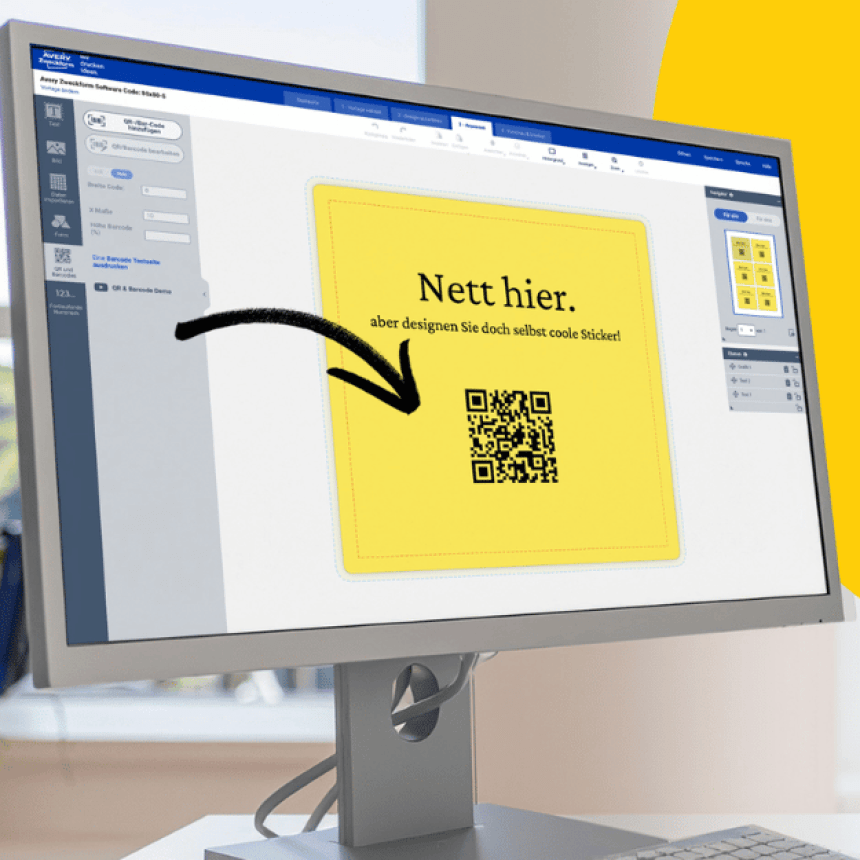 QR-kode lavet i Avery Design og Print