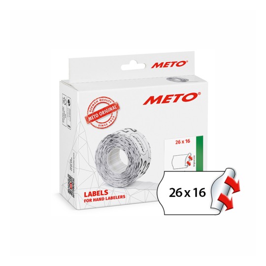 METO prisetiketter på rulle