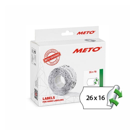 METO prisetiketter på rulle