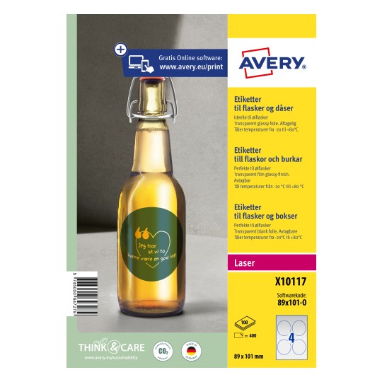 Dodge spiselige lov Etiket til flasker | X10117 | Avery