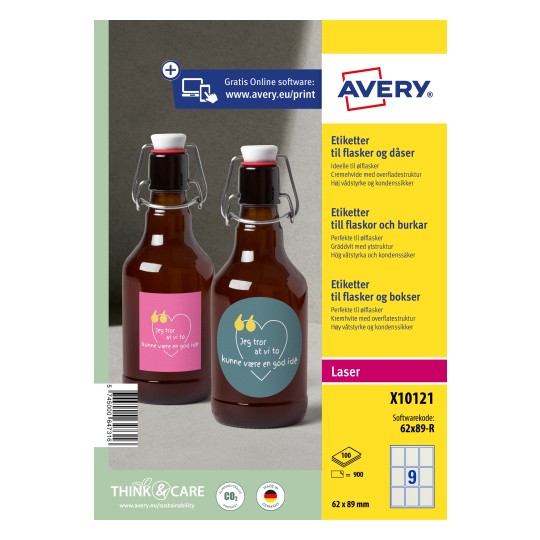 Etiket til flasker X10121 | Avery