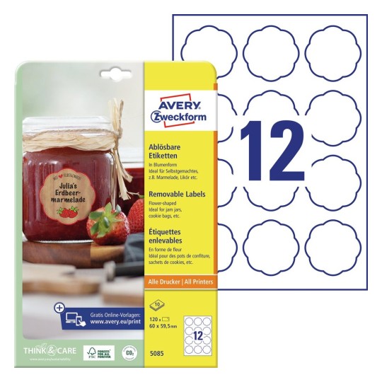Virksomhedsbeskrivelse Skru ned livstid Avery® marmeladeetiketter | Avery