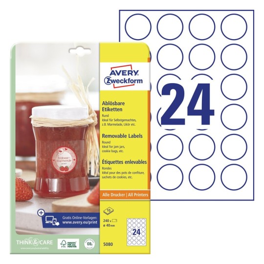 Aftagelige produktetiketter | 5080 | Avery