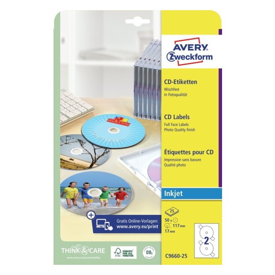 CD etiketter | C9660-25 | Avery