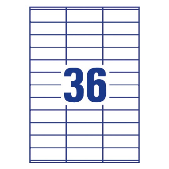 36 stk. etiketter pr. ark.