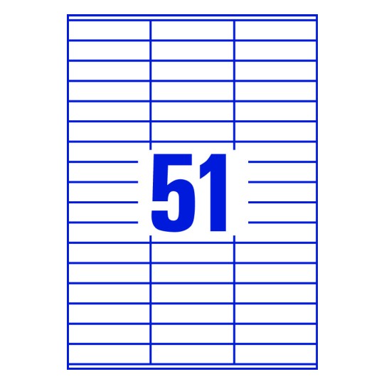 51 stk. etiketter pr. ark.