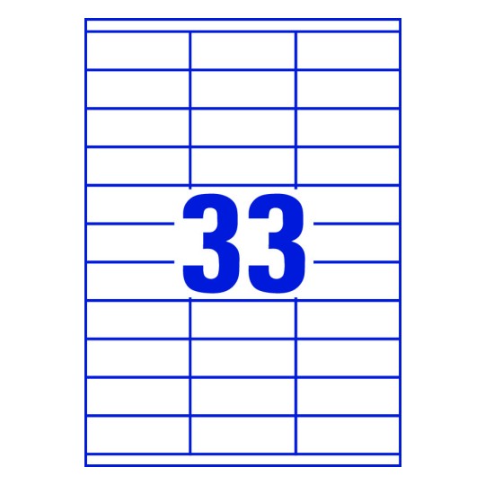 33 stk. etiketter pr. ark.