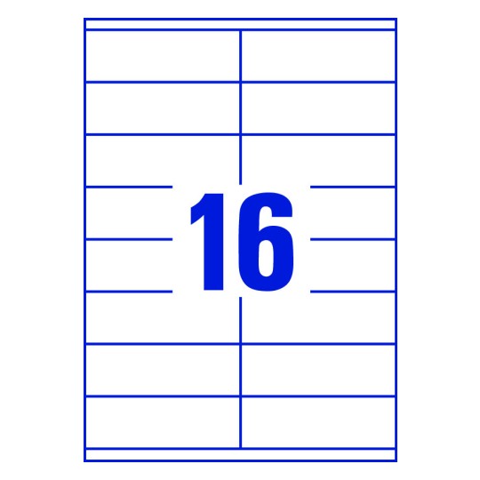 16 stk. etiketter pr. ark.
