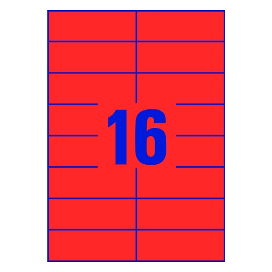 16 stk. etiketter pr. ark.