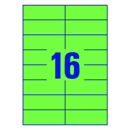 16 stk. etiketter pr. ark.