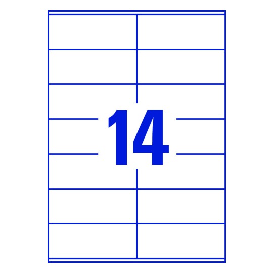 14 stk. etiketter pr. ark.