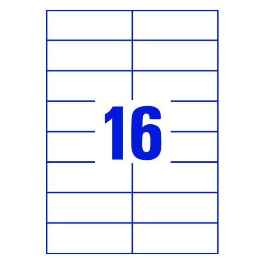 16 stk. etiketter pr. ark.