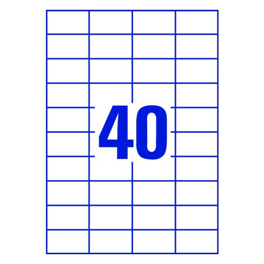 40 stk. etiketter pr. ark.